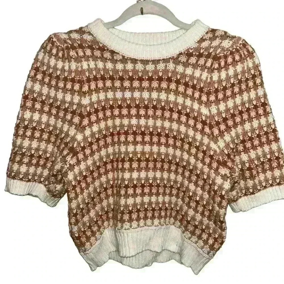 Universal Thread Womens Chunky Sweater Size S Crew Neck Bubble Sleeve Stripe - Picture 2 of 4